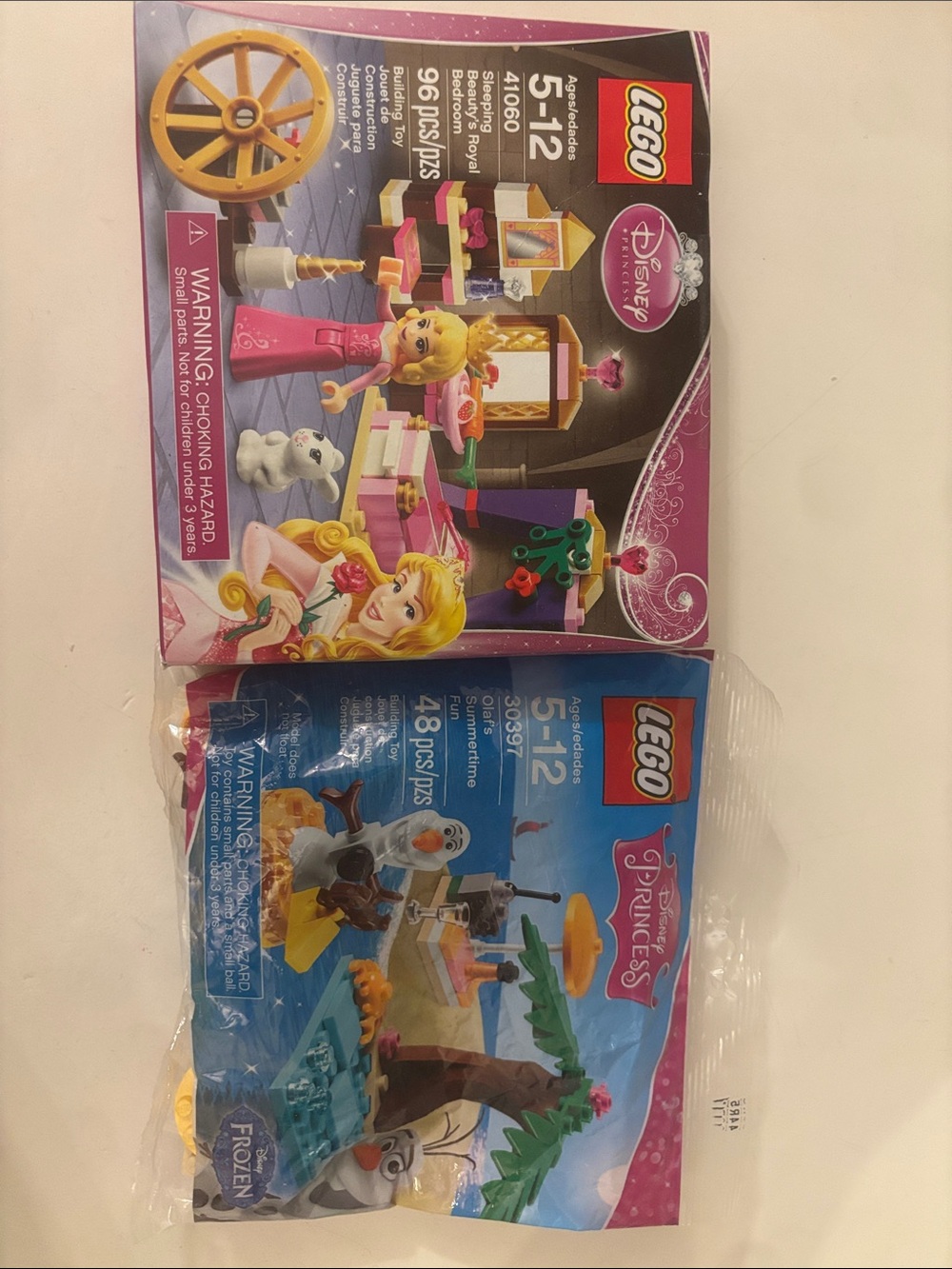 LEGO DISNEY Bundle NIB 42060 Sleeping Beauty's Royal Bedroom and 30397 Olaf